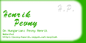 henrik pevny business card